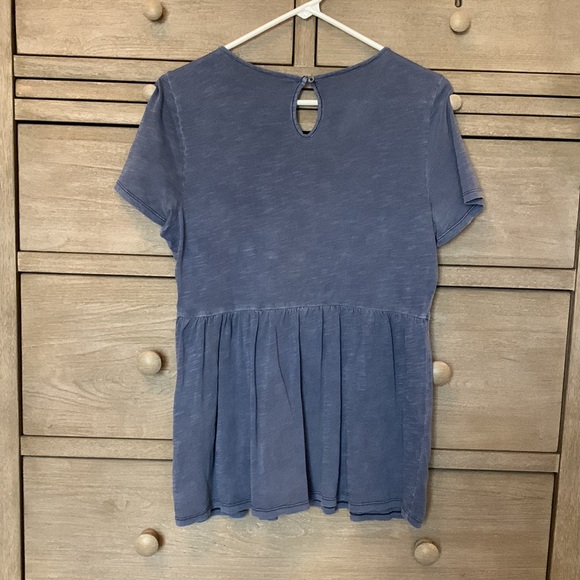 Sonoma Blue Babydoll Eyelet Accent Tee - Picture 2 of 3